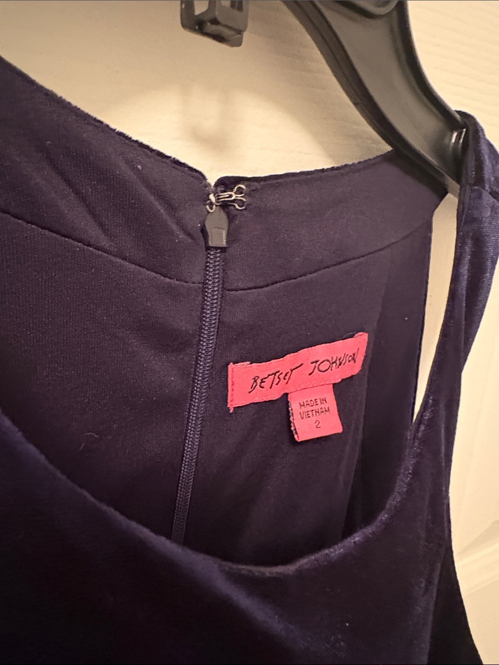 Betsey Johnson Navy Velvet Halter Dress - Picture 2 of 6